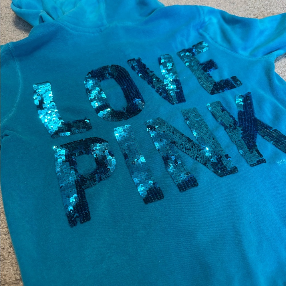 Victoria's Secret PINK sequin blue hoodie